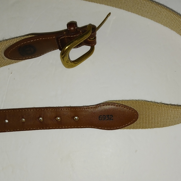 Torino Brown Leather and Tan Webbed Belt - 38 - Picture 6 of 10